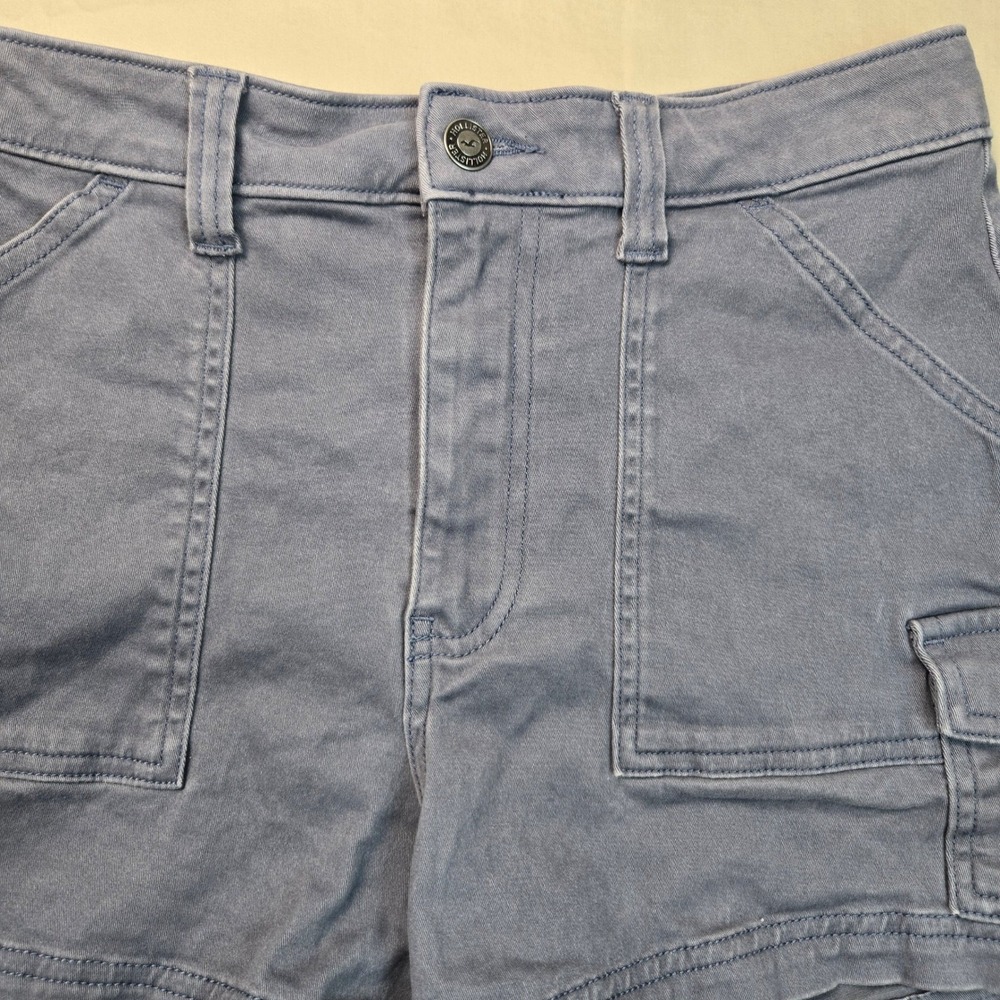 Hollister Ultra High-Rise Shorts Mom 3 Blue Gray Cargo Utility W26‎ 3/2 - Picture 3 of 9